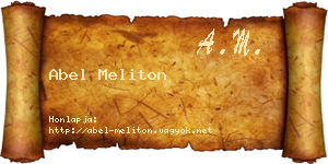 Abel Meliton névjegykártya